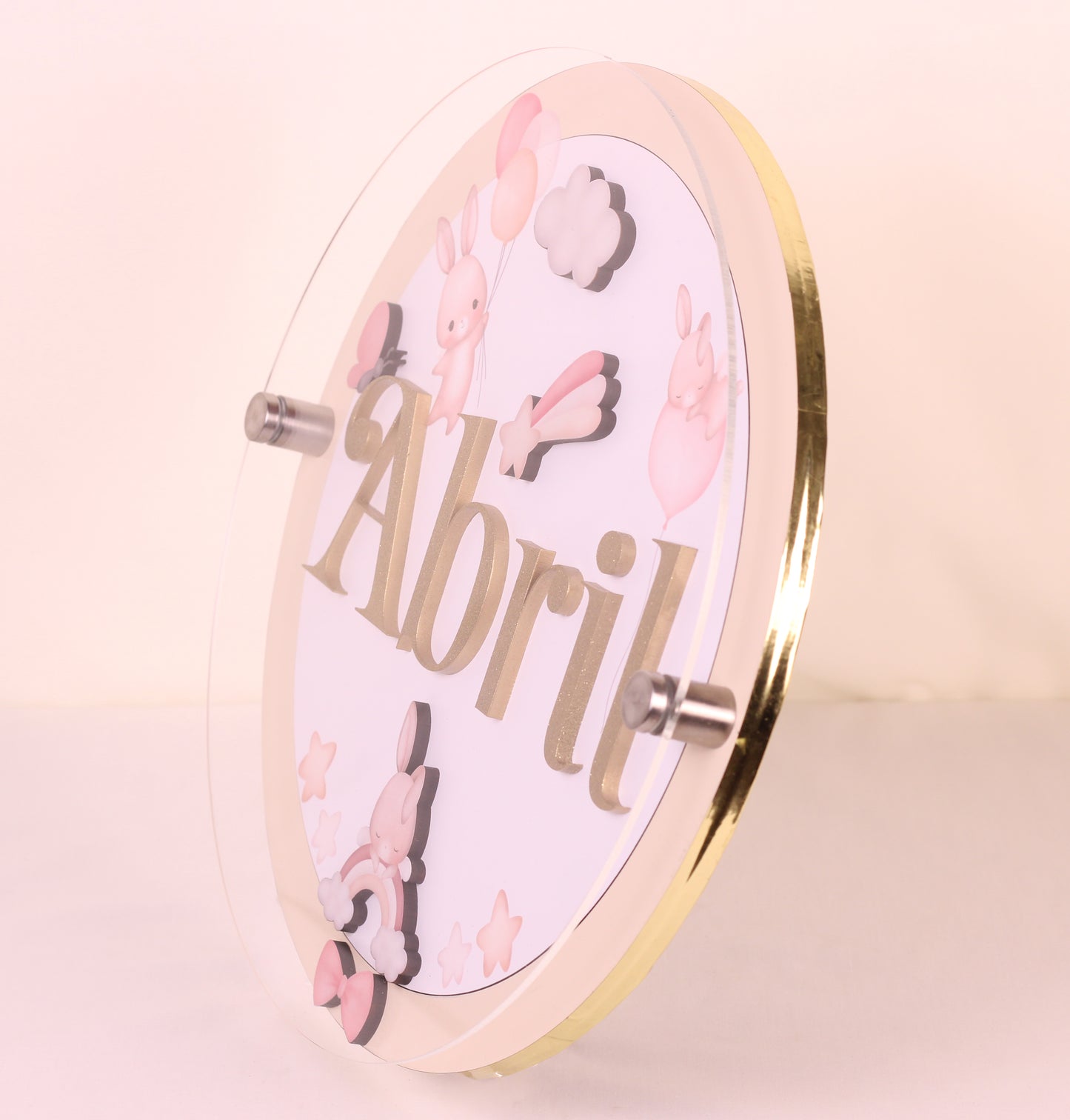 Conejitos Dulces - Letrero personalizado para bebé