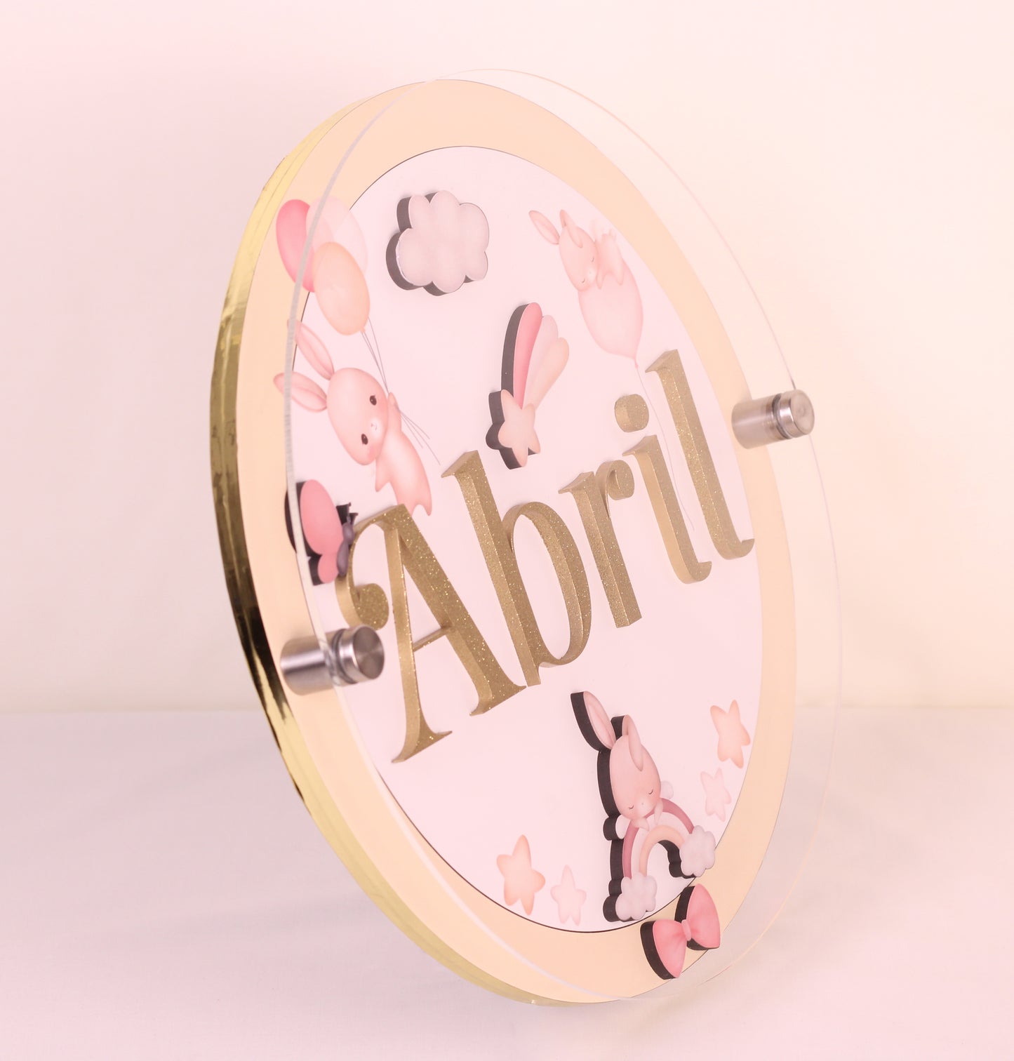 Conejitos Dulces - Letrero personalizado para bebé