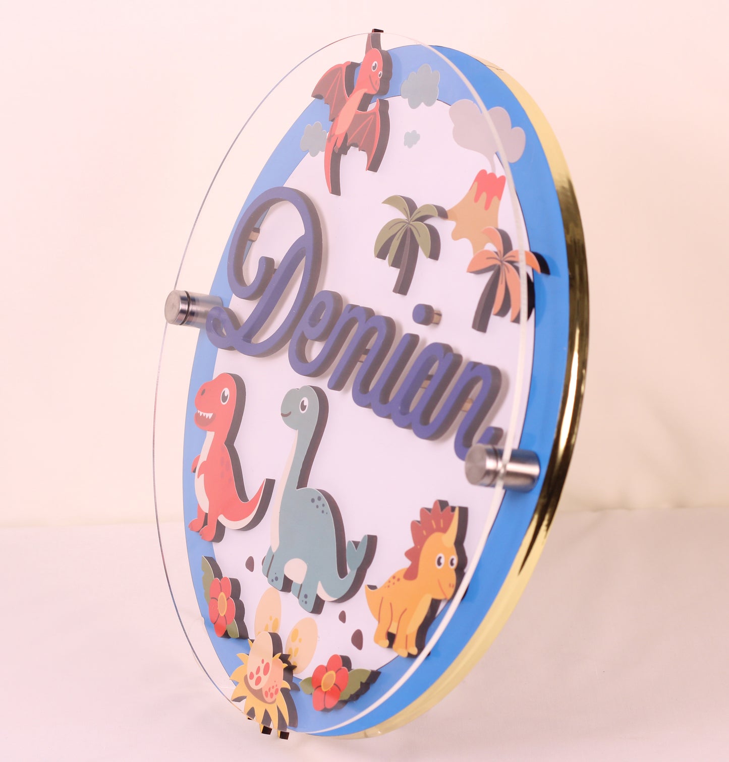 Dinoaventura - Letrero personalizado para bebé