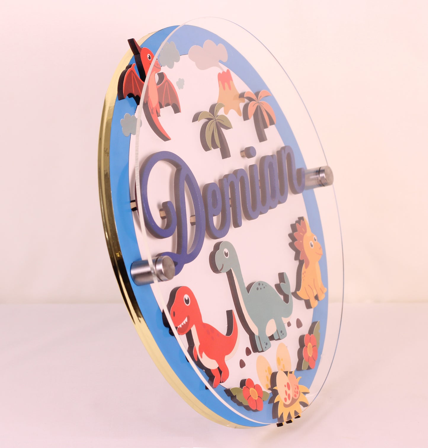 Dinoaventura - Letrero personalizado para bebé