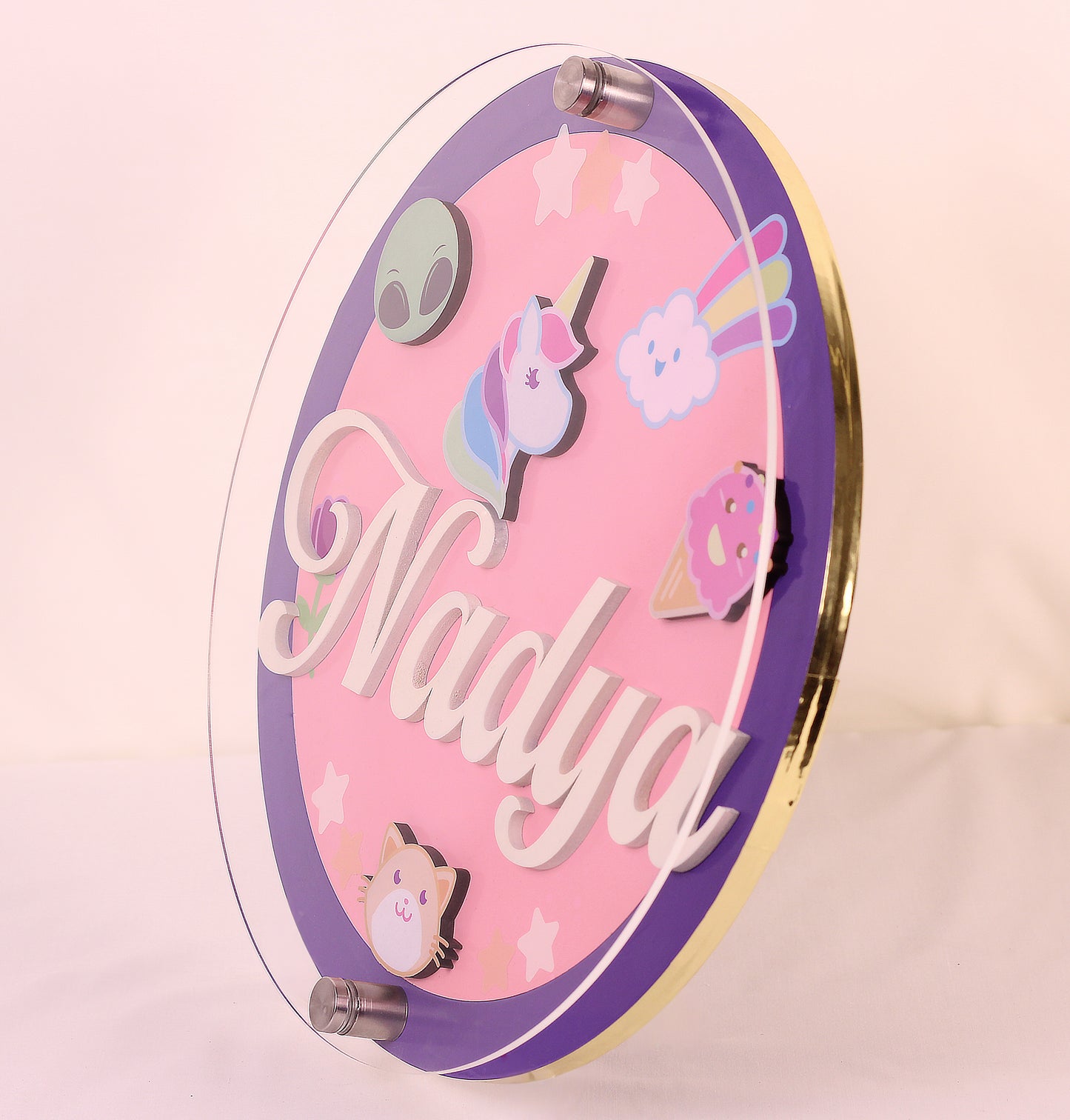 Mundo Mágico - Letrero personalizado para bebé