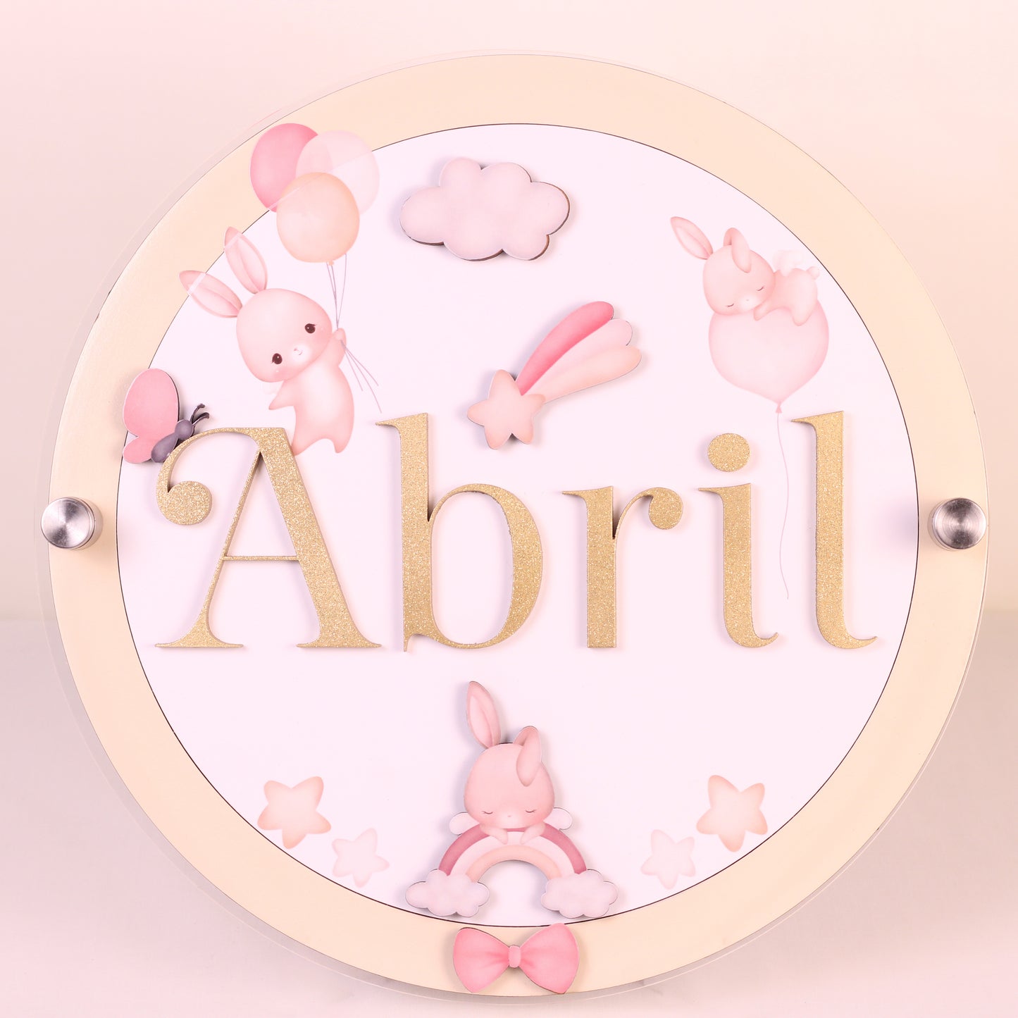 letrero personalizado bebe conejitos