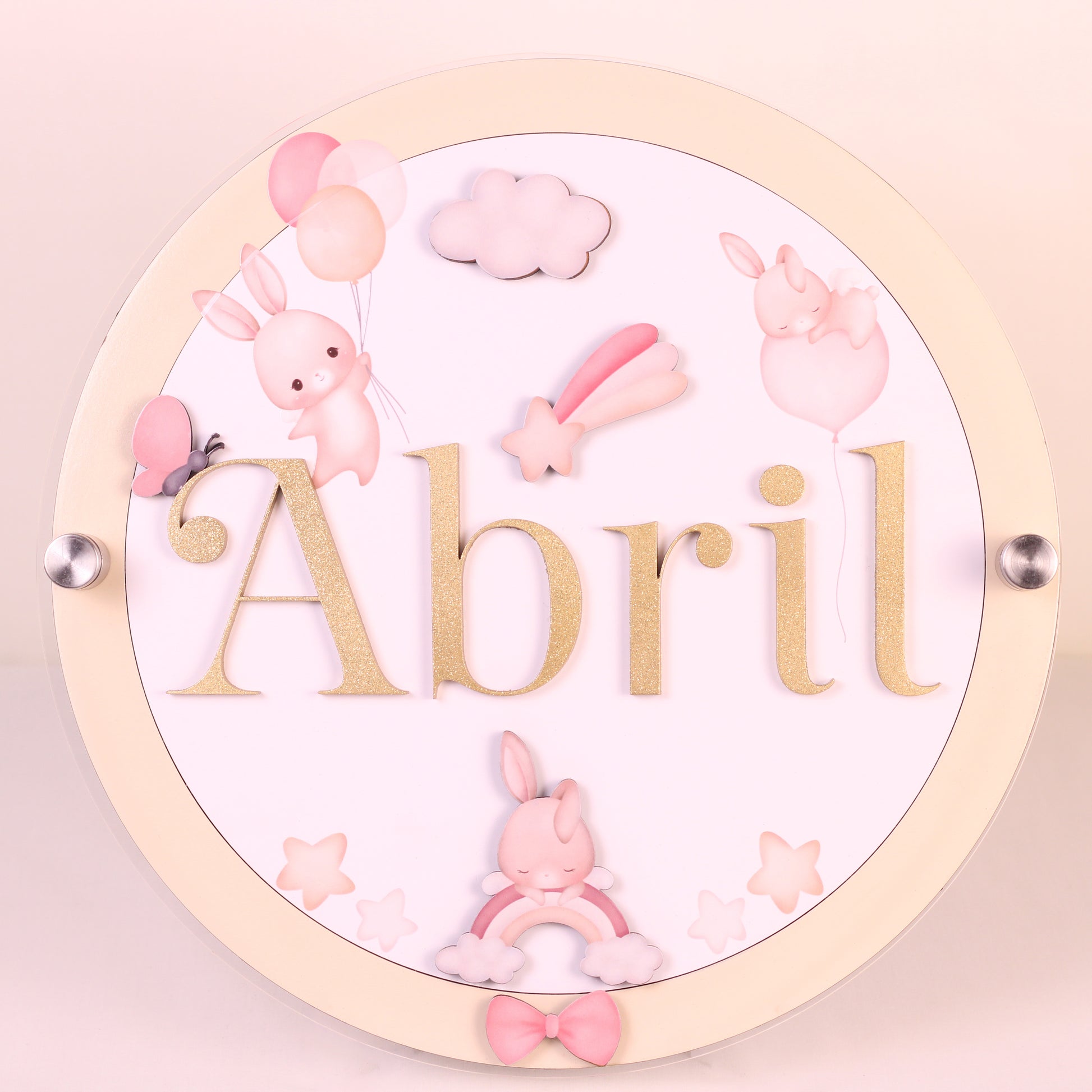 letrero personalizado bebe conejitos