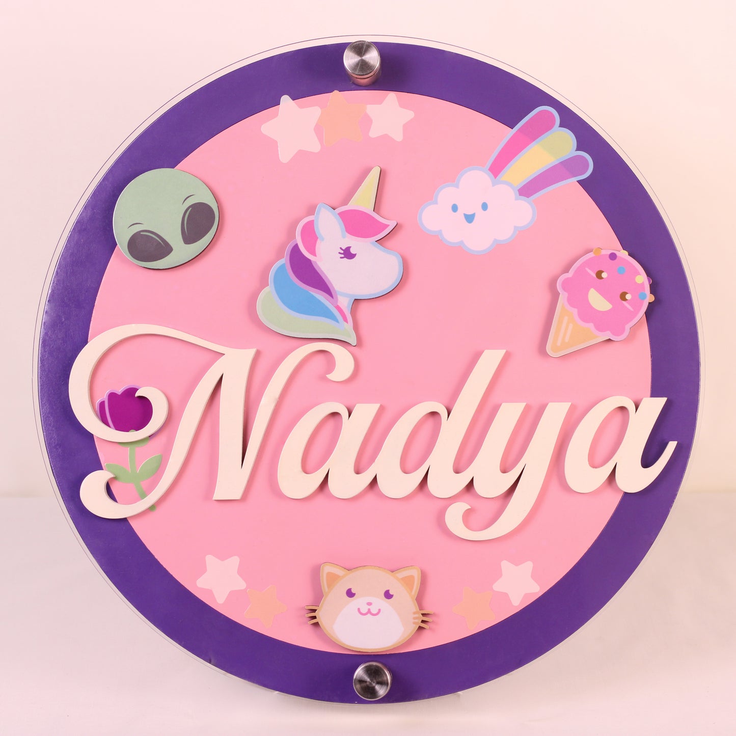 letrero personalizado para bebe mundo magico