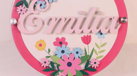 Jardín Encantado - Letrero personalizado para bebé